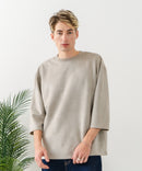 【BLUE STANDARD/ブルースタンダード】スエードライク オーバーサイズ7分袖Tシャツ 春服 ❘ジーンズメイト公式オンラインショップ