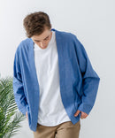 フレンチリネンミックス カーディガン 吸水速乾 麻混　クールビズ【Blue Standard:ブルースタンダード】