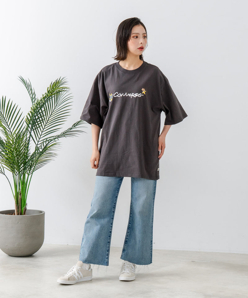 【CONVERSE/コンバース】×【TOM AND JERRY/トムとジェリー】ブランドロゴ 刺繍 オーバーサイズ Tシャツzo