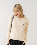 【U.S. POLO ASSN./ユーエスポロアッスン】【コンパクトすぎずルーズすぎない絶妙なサイズ感】ケーブルニットポロシャツ ケーブル編み 配色デザイン 柔らかい カジュアル きれいめ ❘ジーンズメイト公式オンラインショップ
