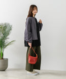 【fort point/フォートポイント】梨地 クルーネック ジップカーディガン