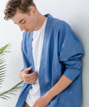 フレンチリネンミックス カーディガン 吸水速乾 麻混　クールビズ【Blue Standard:ブルースタンダード】