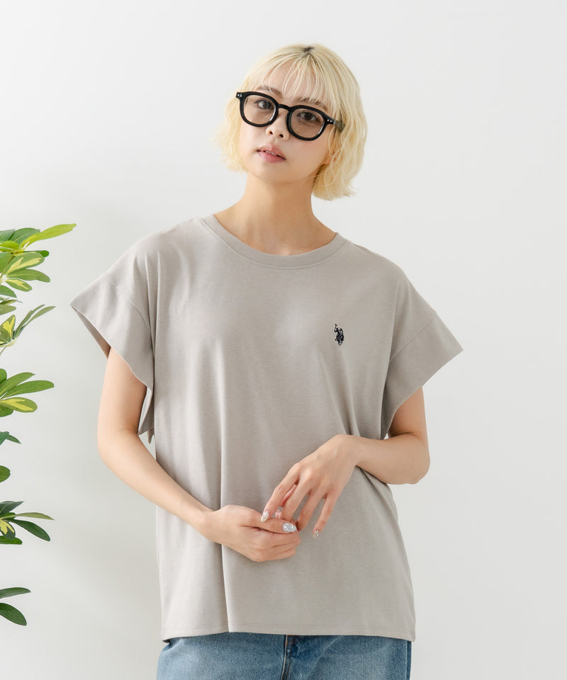 リラックスフィットワンポイント刺繍フレンチスリーブ Ｔシャツ 【U.S. POLO ASSN./ユーエスポロアッスン】　　　　　　　　　　　　　　　　　　　　　　　　　　　　　　　　　　　　　　　　　　　　　　　　　　　　　　　　　　　　