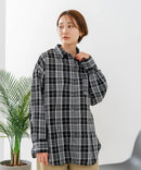 【C-FORT POINT/フォートポイント】【長めの丈感で腰回りカバー】ベーシックチェックシャツ レギュラーカラー ゆったりシルエット チェック柄 長袖 定番 カジュアル