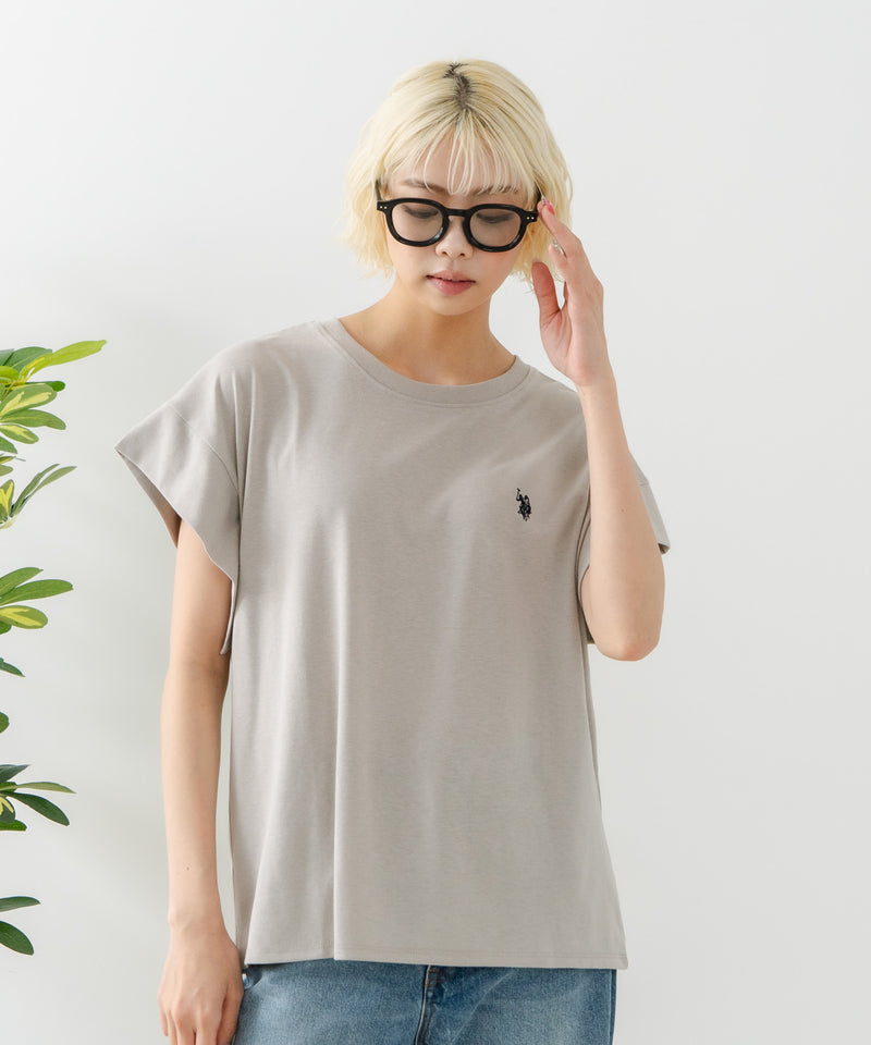 リラックスフィットワンポイント刺繍フレンチスリーブ Ｔシャツ 【U.S. POLO ASSN./ユーエスポロアッスン】　　　　　　　　　　　　　　　　　　　　　　　　　　　　　　　　　　　　　　　　　　　　　　　　　　　　　　　　　　　　