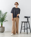 【C-FORTPOINT/フォートポイント】【ストレッチ性抜群の冷感素材を使用】後ろタック入り 5分袖Tシャツ 立体感 美シルエット ラウンドヘム 接触冷感 涼しい 体形カバー