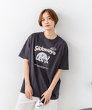 【C-FORT POINT/フォートポイント】【ゆったりルーズシルエット】フレンチブルドッグ×カレッジ風ロゴTシャツ フレブル 犬好き 古着風 ヴィンテージ風 おしゃれ 可愛い