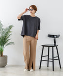 【C-FORTPOINT/フォートポイント】【ストレッチ性抜群の冷感素材を使用】後ろタック入り 5分袖Tシャツ 立体感 美シルエット ラウンドヘム 接触冷感 涼しい 体形カバー