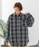 【C-FORT POINT/フォートポイント】【長めの丈感で腰回りカバー】ベーシックチェックシャツ レギュラーカラー ゆったりシルエット チェック柄 長袖 定番 カジュアル
