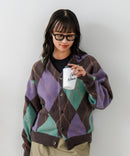 【BEVERLY HILLS POLO CLUB/ビバリーヒルズポロクラブ】ワンポイント刺繍 モヘアタッチ ニットカーディガン