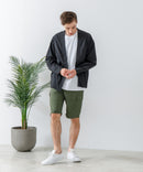 フレンチリネンミックス カーディガン 吸水速乾 麻混　クールビズ【Blue Standard:ブルースタンダード】