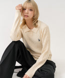 【U.S. POLO ASSN./ユーエスポロアッスン】【コンパクトすぎずルーズすぎない絶妙なサイズ感】ケーブルニットポロシャツ ケーブル編み 配色デザイン 柔らかい カジュアル きれいめ ❘ジーンズメイト公式オンラインショップ