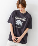 【C-FORT POINT/フォートポイント】【ゆったりルーズシルエット】フレンチブルドッグ×カレッジ風ロゴTシャツ フレブル 犬好き 古着風 ヴィンテージ風 おしゃれ 可愛い