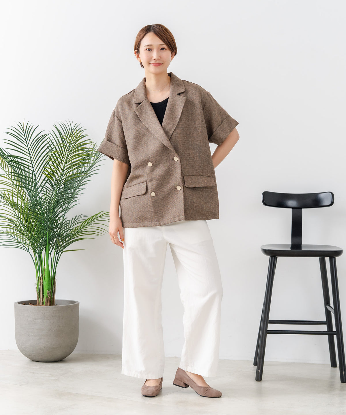 C-FORT POINT/フォートポイント】きれいめ華やか サマーツイード 半袖