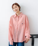 【BEVERLY HILLS POLO CLUB/ビバリーヒルズポロクラブ】楊柳素材 ワイドシルエットシャツ