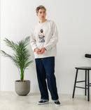 【BLUE STANDARD/ブルースタンダード】パフィースウェット 部分刺繍クルーネック トレーナー ストレッチ 春服 ❘ジーンズメイト公式オンラインショップ