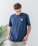 ZEROSTAIN 胸ポケット 刺繍Tシャツ 汗染みの目立ちにくいTシャツ 防汚 ＵＶカット アニマル おじさん ビール アメ車