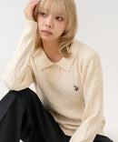 【U.S. POLO ASSN./ユーエスポロアッスン】【コンパクトすぎずルーズすぎない絶妙なサイズ感】ケーブルニットポロシャツ ケーブル編み 配色デザイン 柔らかい カジュアル きれいめ ❘ジーンズメイト公式オンラインショップ