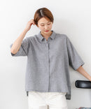 【C-FORTPOINT/フォートポイント】【涼しく着られて体型カバーも】綿麻ブラウス 天然素材 蒸れにくい さらさら 涼感 落ち感 高見え ニュアンスカラー