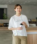 【C-FORTPOINT/フォートポイント】【接触冷感 ひんやり涼しい】冷感スムース素材 プリントTシャツ ルーズシルエット なめらか 落ち感 ニュアンスカラー 大人カジュアル