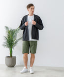 フレンチリネンミックス カーディガン 吸水速乾 麻混　クールビズ【Blue Standard:ブルースタンダード】