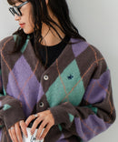 【BEVERLY HILLS POLO CLUB/ビバリーヒルズポロクラブ】ワンポイント刺繍 モヘアタッチ ニットカーディガン