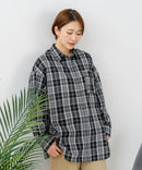 【C-FORT POINT/フォートポイント】【長めの丈感で腰回りカバー】ベーシックチェックシャツ レギュラーカラー ゆったりシルエット チェック柄 長袖 定番 カジュアル