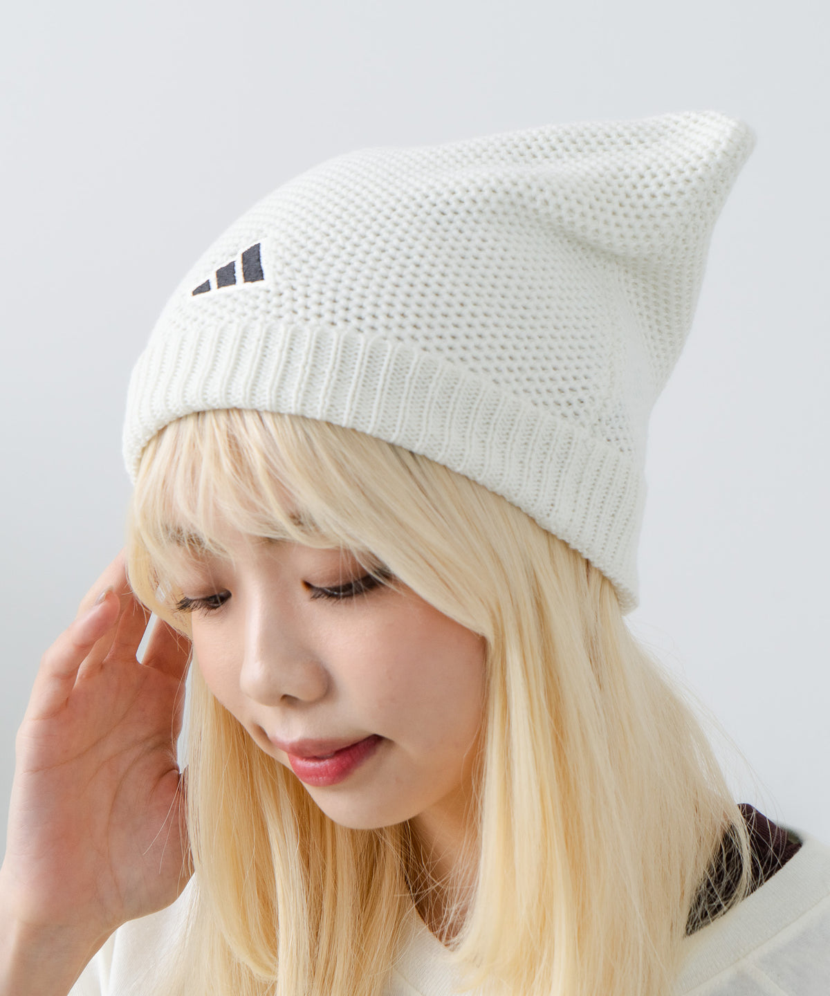 ネコミミ ニット キャップ ADIDAS
