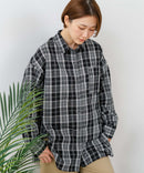 【C-FORT POINT/フォートポイント】【長めの丈感で腰回りカバー】ベーシックチェックシャツ レギュラーカラー ゆったりシルエット チェック柄 長袖 定番 カジュアル