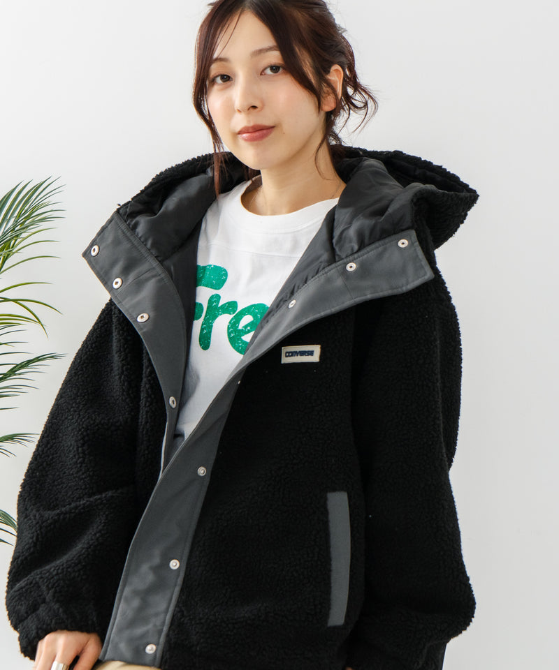 【CONVERSE/コンバース】ボア 切り替え フードジャケット