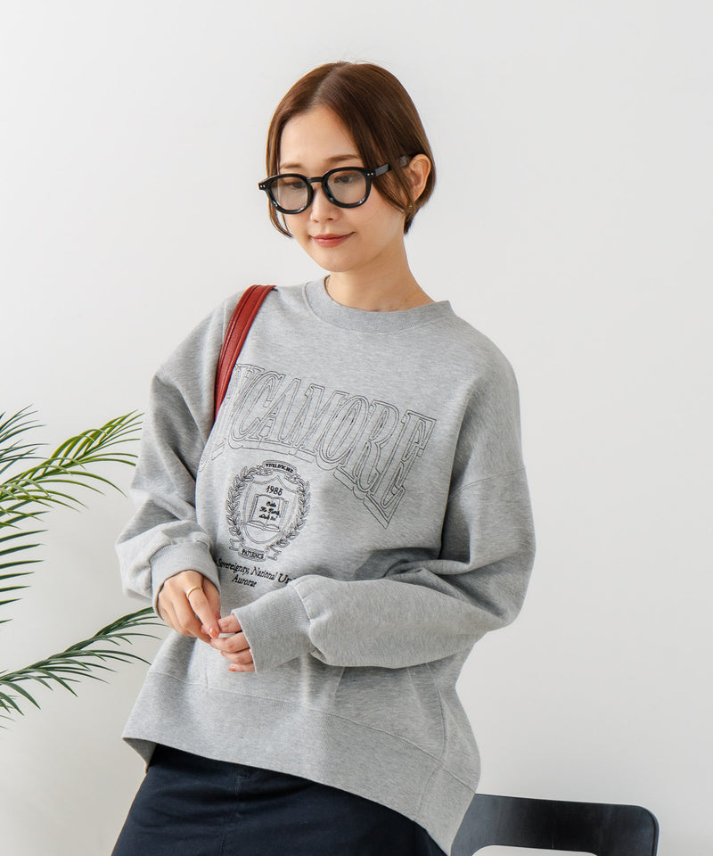 【C-FORT POINT/フォートポイント】カレッジロゴ ステッチ刺繍トレーナー