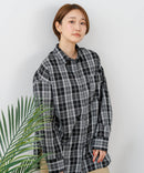 【C-FORT POINT/フォートポイント】【長めの丈感で腰回りカバー】ベーシックチェックシャツ レギュラーカラー ゆったりシルエット チェック柄 長袖 定番 カジュアル