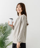 【FORT POINT/フォートポイント】レース襟 シャーリングプルオーバートップス