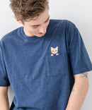 ZEROSTAIN 胸ポケット 刺繍Tシャツ 汗染みの目立ちにくいTシャツ 防汚 ＵＶカット アニマル おじさん ビール アメ車