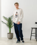 【BLUE STANDARD/ブルースタンダード】パフィースウェット 部分刺繍クルーネック トレーナー ストレッチ 春服 ❘ジーンズメイト公式オンラインショップ