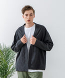 フレンチリネンミックス カーディガン 吸水速乾 麻混　クールビズ【Blue Standard:ブルースタンダード】