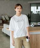【C-FORTPOINT/フォートポイント】【接触冷感 ひんやり涼しい】冷感スムース素材 プリントTシャツ ルーズシルエット なめらか 落ち感 ニュアンスカラー 大人カジュアル