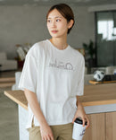 【C-FORTPOINT/フォートポイント】【接触冷感 ひんやり涼しい】冷感スムース素材 プリントTシャツ ルーズシルエット なめらか 落ち感 ニュアンスカラー 大人カジュアル