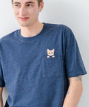 ZEROSTAIN 胸ポケット 刺繍Tシャツ 汗染みの目立ちにくいTシャツ 防汚 ＵＶカット アニマル おじさん ビール アメ車