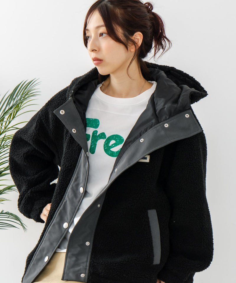 【CONVERSE/コンバース】ボア 切り替え フードジャケット