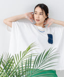 5分袖 刺繍 ポケット付Tシャツ【C17/シーセブンティーン】