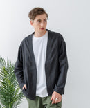 フレンチリネンミックス カーディガン 吸水速乾 麻混　クールビズ【Blue Standard:ブルースタンダード】