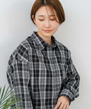 【C-FORT POINT/フォートポイント】【長めの丈感で腰回りカバー】ベーシックチェックシャツ レギュラーカラー ゆったりシルエット チェック柄 長袖 定番 カジュアル