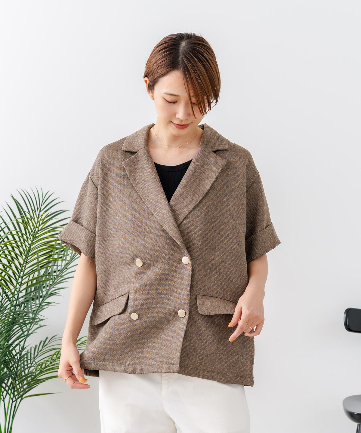 C-FORT POINT/フォートポイント】きれいめ華やか サマーツイード 半袖 
