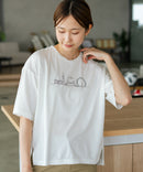 【C-FORTPOINT/フォートポイント】【接触冷感 ひんやり涼しい】冷感スムース素材 プリントTシャツ ルーズシルエット なめらか 落ち感 ニュアンスカラー 大人カジュアル