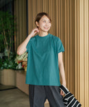 【C-FORTPOINT/フォートポイント】【上品なモックネックデザイン 接触冷感機能付き】 モックネックフレンチスリーブTシャツ プチハイネック ボトルネック ひんやり涼しい 華奢見え