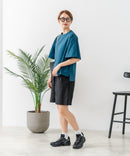 【C-FORT POINT/フォートポイント】【ウエストは総ゴム仕様で履きやすさ・動きやすさ抜群◎】シェフハーフパンツ ショートパンツ ワイド 太め 短パン ウエストゴム 楽ちん イージーパンツ 膝丈 アメカジ スケーター ストリート アウトドア