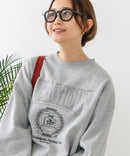 【C-FORT POINT/フォートポイント】カレッジロゴ ステッチ刺繍トレーナー