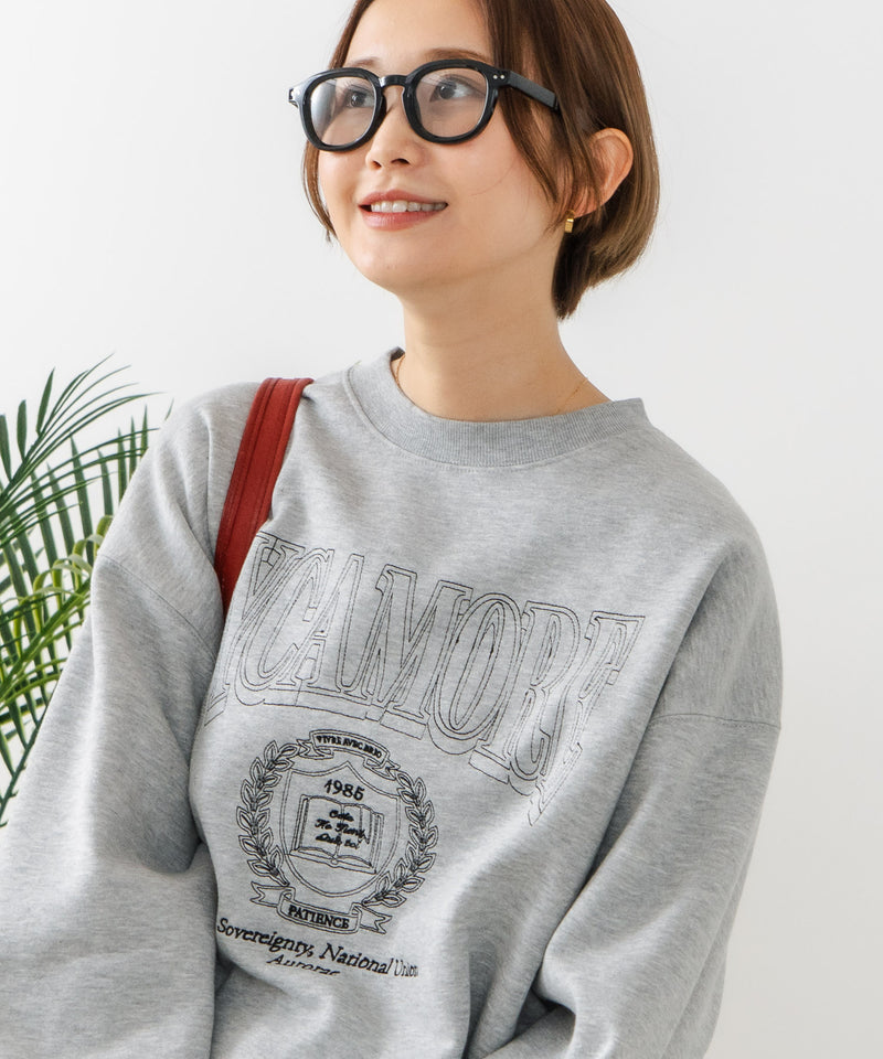 【C-FORT POINT/フォートポイント】カレッジロゴ ステッチ刺繍トレーナー