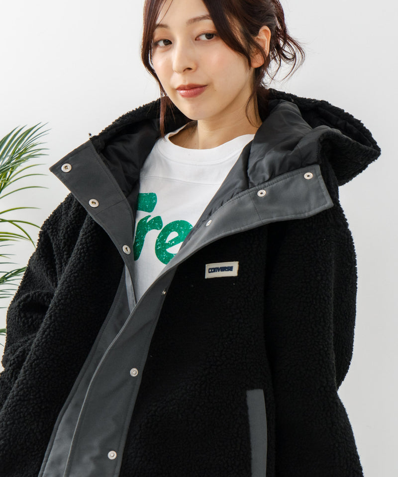 【CONVERSE/コンバース】ボア 切り替え フードジャケット